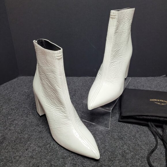 NWOB Zadig & Voltaire Women's Glimmer Block Heel Ankle Booties EU-39 US-8.5 - Picture 1 of 13